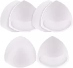 Nimiah Bra Pads Insert 3 Pairs Sewn Edge Bra Inserts AB, CD, DE Cups | Swimsuit Replacement Pad Beige Black White Optional - White