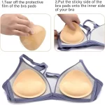 Nimiah Silicone Bra Inserts 3 Pairs Waterproof Push-up Breast Enhancers | Removable Sticky Bra Cups for Bikinis