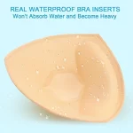 Nimiah Waterproof Swimsuit Bra Inserts Pads Removable Bathing Suit Insert 3 Pairs Bikini Push up Inserts - Beige