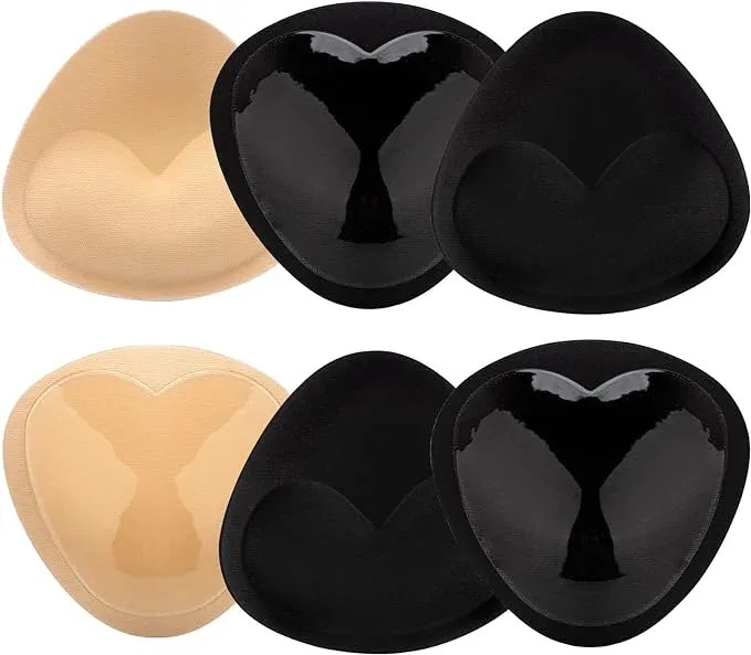 Nimiah Silicone Bra Inserts 3 Pairs Waterproof Push-up Breast Enhancers | Removable Sticky Bra Cups for Bikinis