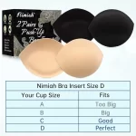 Bra Pads Inserts Breast Enhancers - 2 Pairs Push up Swimsuit Pads Add 1-2 Cups Size Fits AB, C, D Cup | Beige Black Optional - Beige