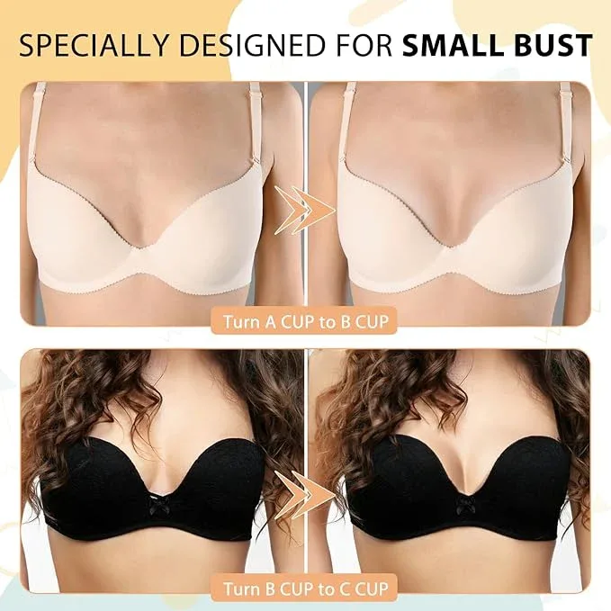 Nimiah Bra Pads Inserts Breast-Enhancers - Super Push-up Boob Pads Add 1-2 Cup Sizes | Sew in Bra Cups Fit A/B Cup