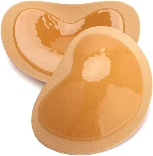 Nimiah Double-Sided Sticky Bra Inserts - Self Adhesive Boob Pads for Small Chest Women | Waterproof Silicone Push up Pad - 1 Pair Beige