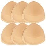 Nimiah Bra Inserts Breast Pads 3 Pairs Sewn Edges bra inserts Fits A/B for Sport Bras Swimsuits Bikini Tops Beige