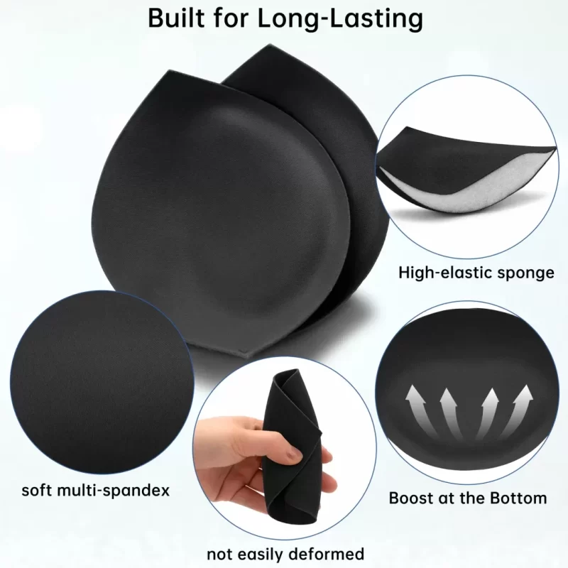 Nimiah Bra Pads Inserts Breast Enhancers, 2 Pairs Push Up Inserts Swimsuit Pads Fits D Cup, Black