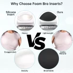 Nimiah Bra Pads Inserts Breast Enhancers, 2 Pairs Push Up Inserts Swimsuit Pads Fits D Cup, Black
