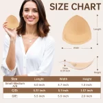 Nimiah Bra Inserts Breast Pads 3 Pairs Sewn Edges bra inserts Fits A/B for Sport Bras Swimsuits Bikini Tops Beige