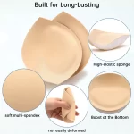 Nimiah Bra Pads Inserts Breast Enhancers, 2 Pairs Push Up Inserts Swimsuit Pads Fits D Cup, White