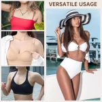 Nimiah Bra Inserts Breast Pads 3 Pairs Sewn Edges bra inserts Fits A/B for Sport Bras Swimsuits Bikini Tops Beige