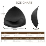 Nimiah Bra Pads Inserts 3 Pairs, Black Sewn Edge Removable Boob Replacement Padding for Swimsuit Sport Fits DE Cups