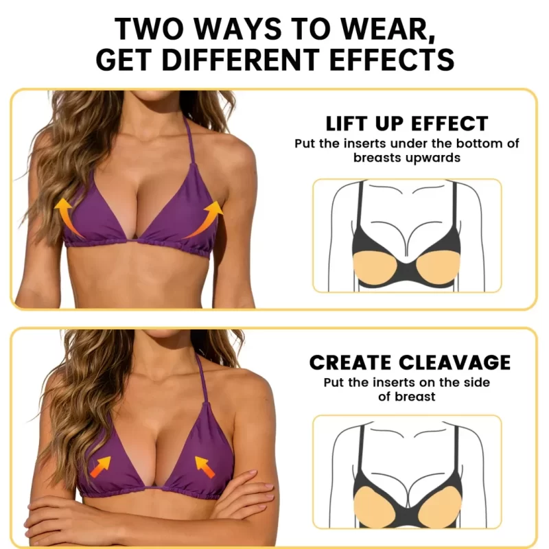 Nimiah Waterproof Swimsuit Bra Pads, Women's Push-up Bra Inserts Enhancer Breast Cups Removable Padding for Dresses, White
