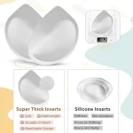 Nimiah Waterproof Swimsuit Bra Pads, Women's Push-up Bra Inserts Enhancer Breast Cups Removable Padding for Dresses, White