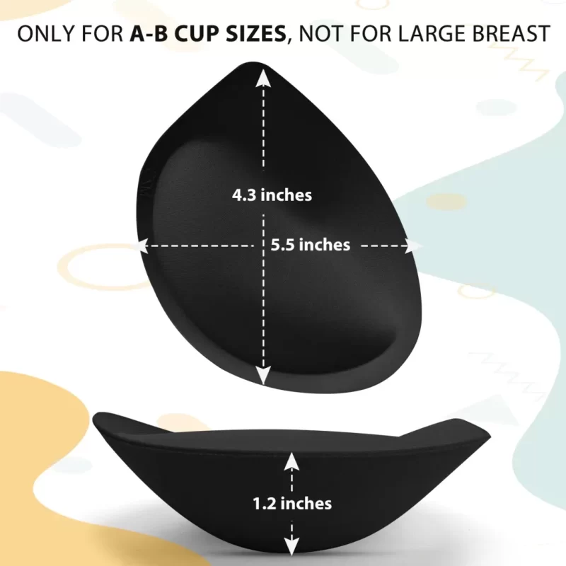 Nimiah Waterproof Swimsuit Bra Pads, Women's Push-up Bra Inserts Enhancer Breast Cups Removable Padding for Dresses, Black