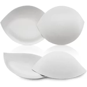 Nimiah Bra Pads Inserts Breast Enhancers, 2 Pairs Push Up Inserts Swimsuit Pads Fits C Cup, White