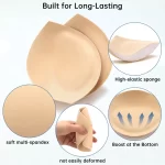 Nimiah Bra Pads Inserts Breast Enhancers, 2 Pairs Push Up Inserts Swimsuit Pads Fits D Cup, White