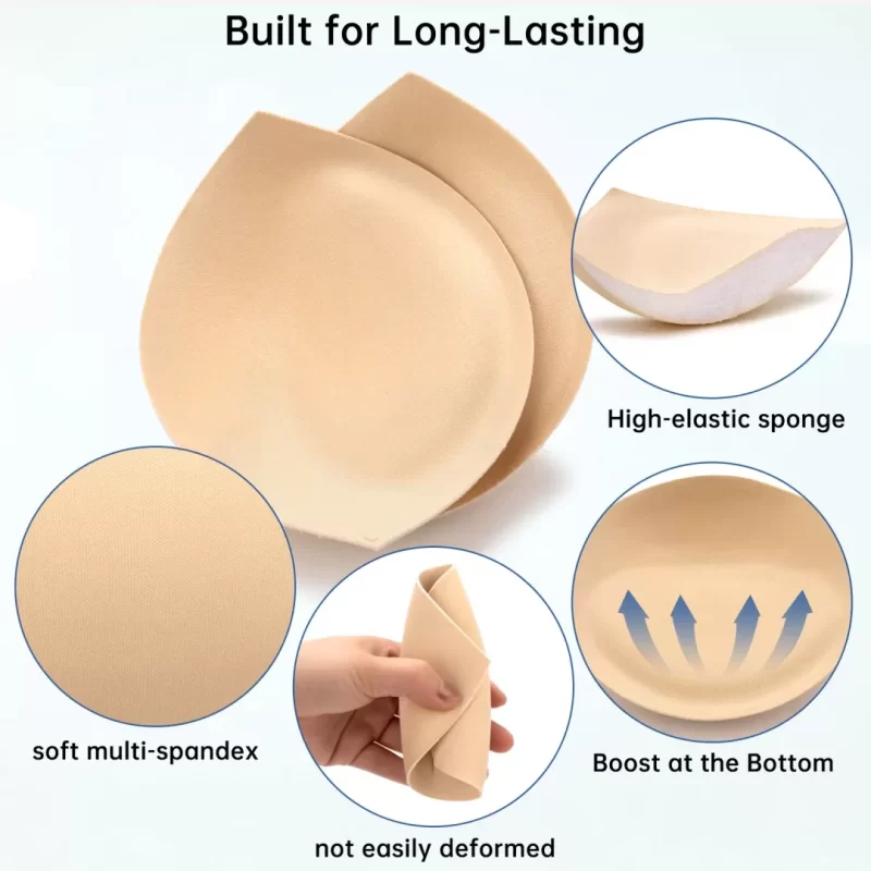 Nimiah Bra Pads Inserts Breast Enhancers, 2 Pairs Push Up Inserts Swimsuit Pads Fits D Cup, White