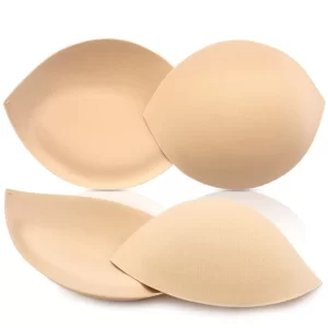 Nimiah Bra Pads Inserts Breast Enhancers, 2 Pairs Push Up Inserts Swimsuit Pads Fits D Cup, Beige