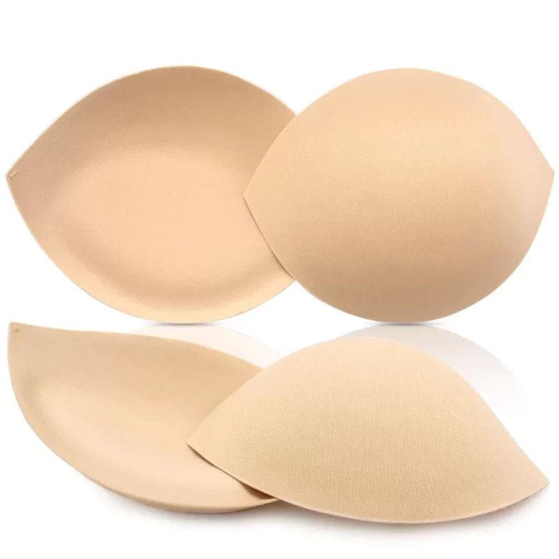 Nimiah Bra Pads Inserts Breast Enhancers, 2 Pairs Push Up Inserts Swimsuit Pads Fits D Cup, Beige